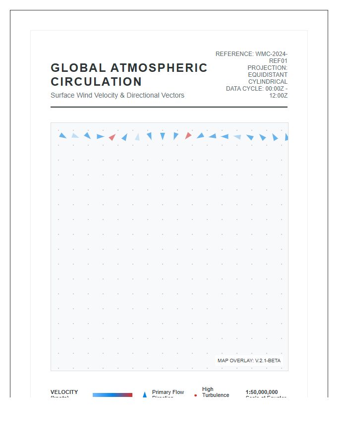 Professional Printable World Wind Current Map Chart