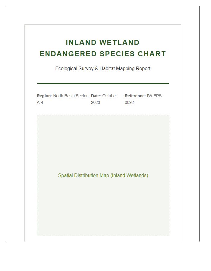 Inland Wetland Endangered Species Printable Map Chart