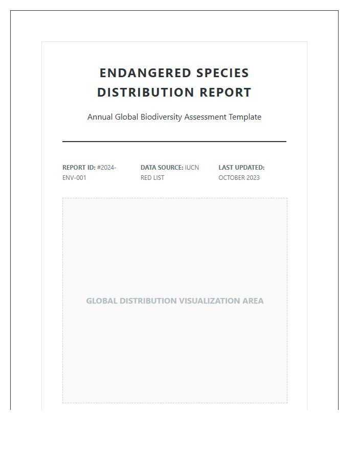 Printable Global Endangered Species Distribution Map Chart