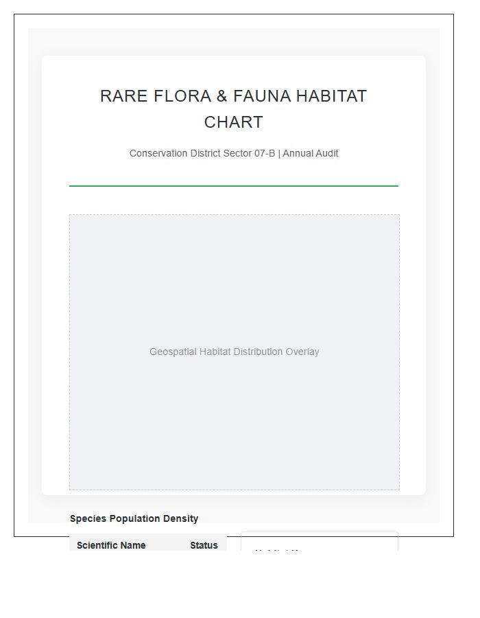 Rare Flora And Fauna Habitat Printable Map Chart