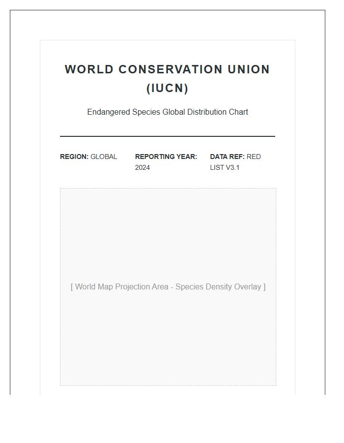 World Conservation Union Endangered Species Printable Map Chart