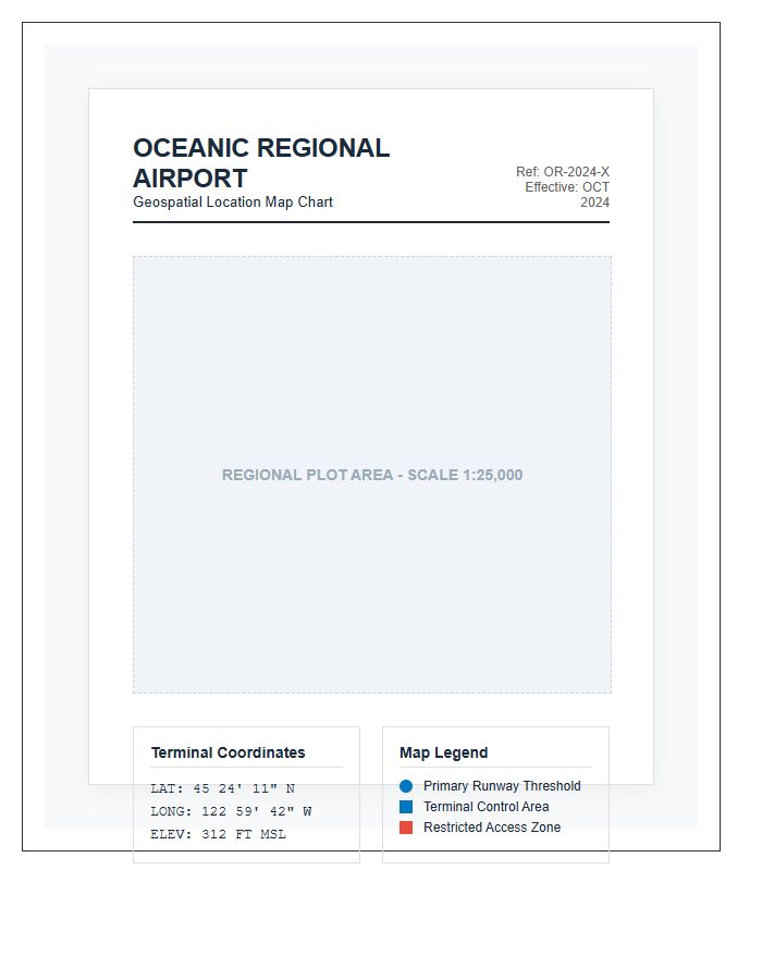 Oceanic Regional Airport Location Map Chart Printable