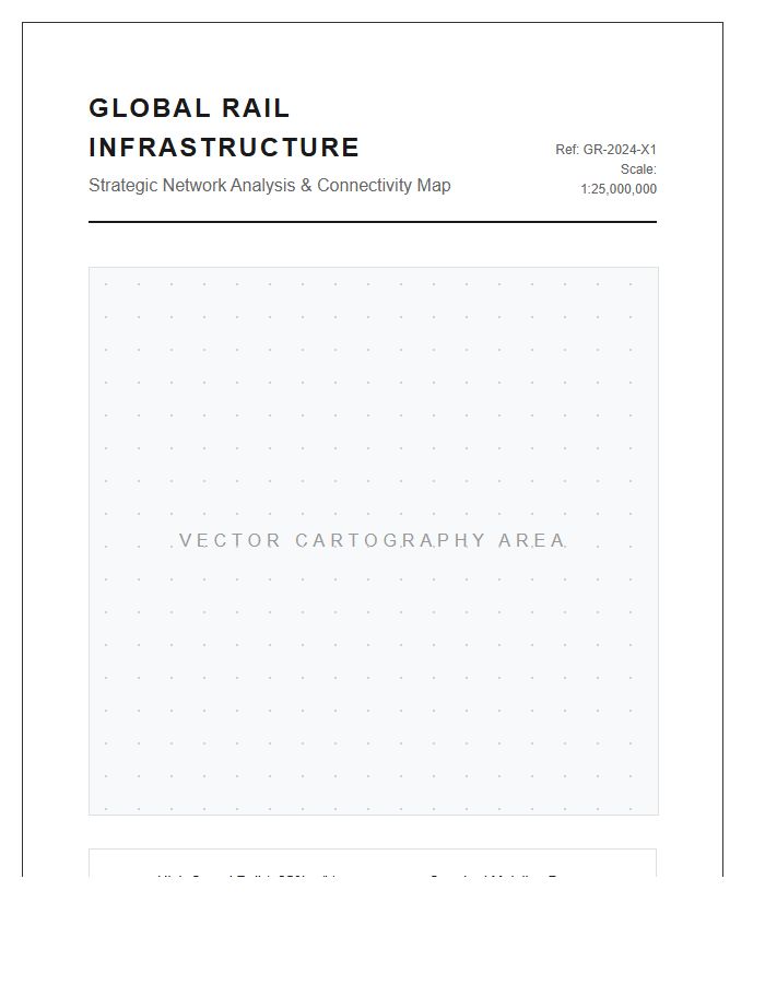 Modern Global Rail Infrastructure Printable Map Chart