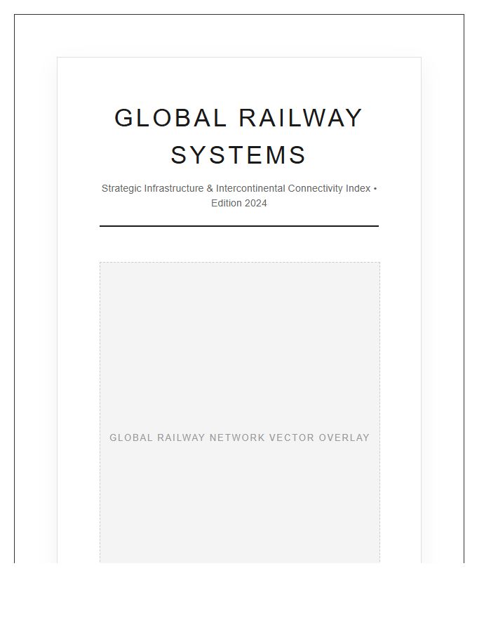Printable Railway Network World Map Chart For Offices