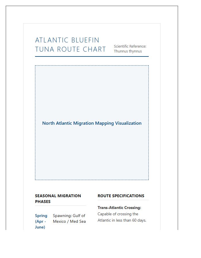 Printable Atlantic Bluefin Tuna Route Chart