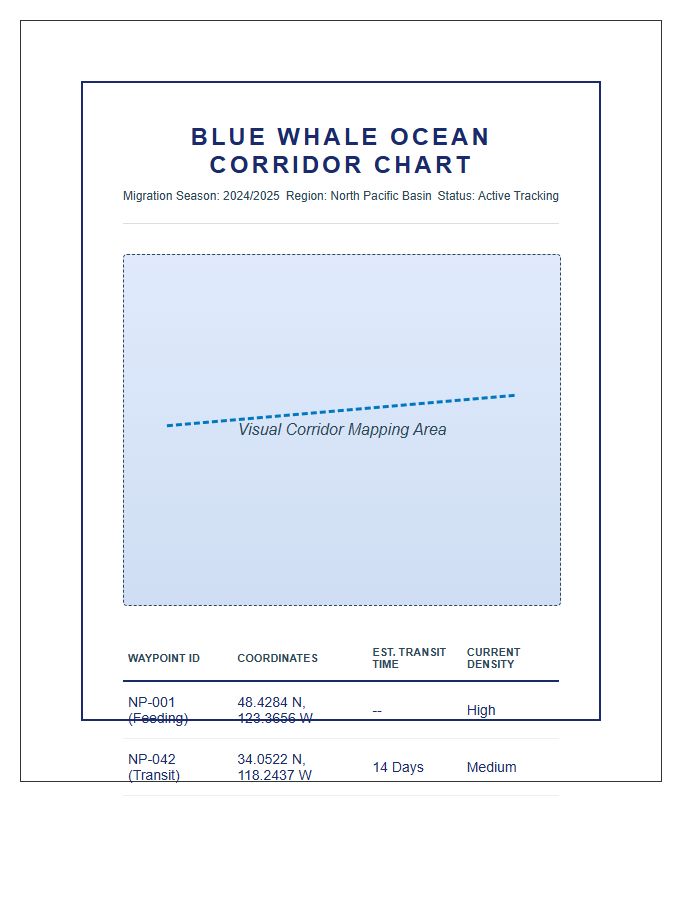 Printable Blue Whale Ocean Corridor Chart