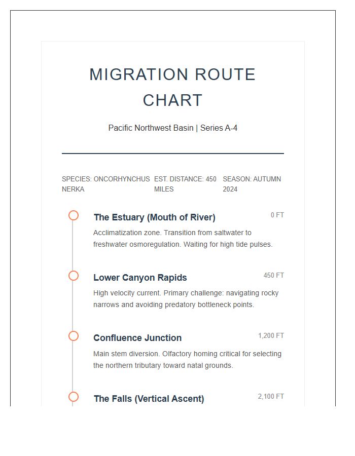 Printable Salmon Spawning Migration Route Chart