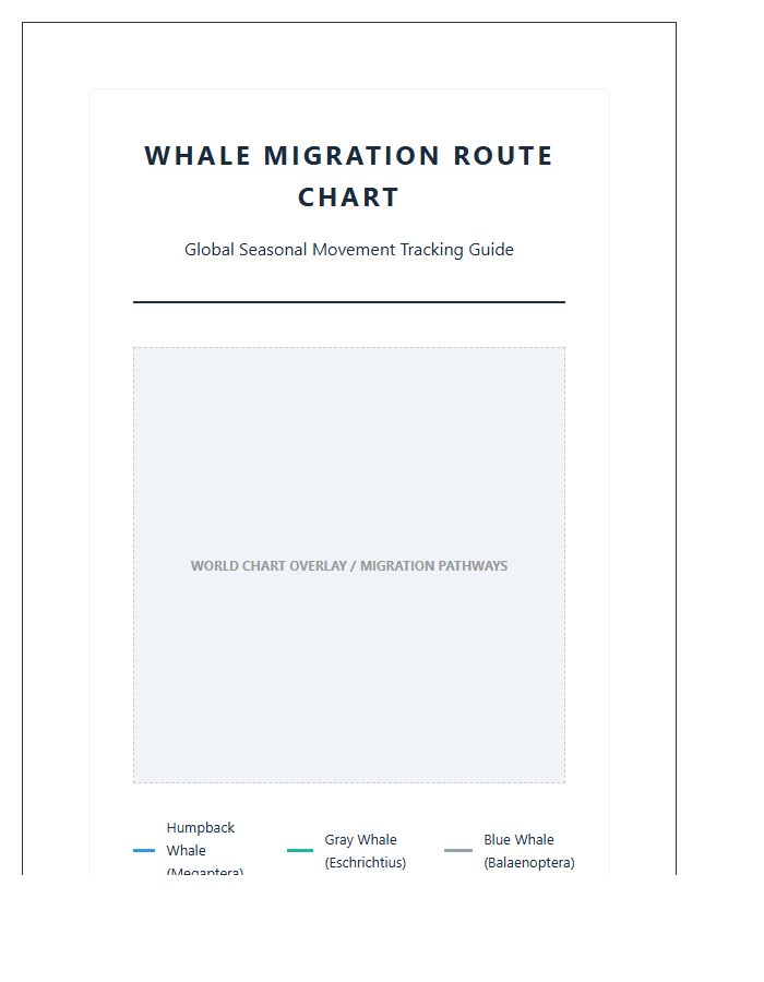 Printable Whale Migration Route Map Chart