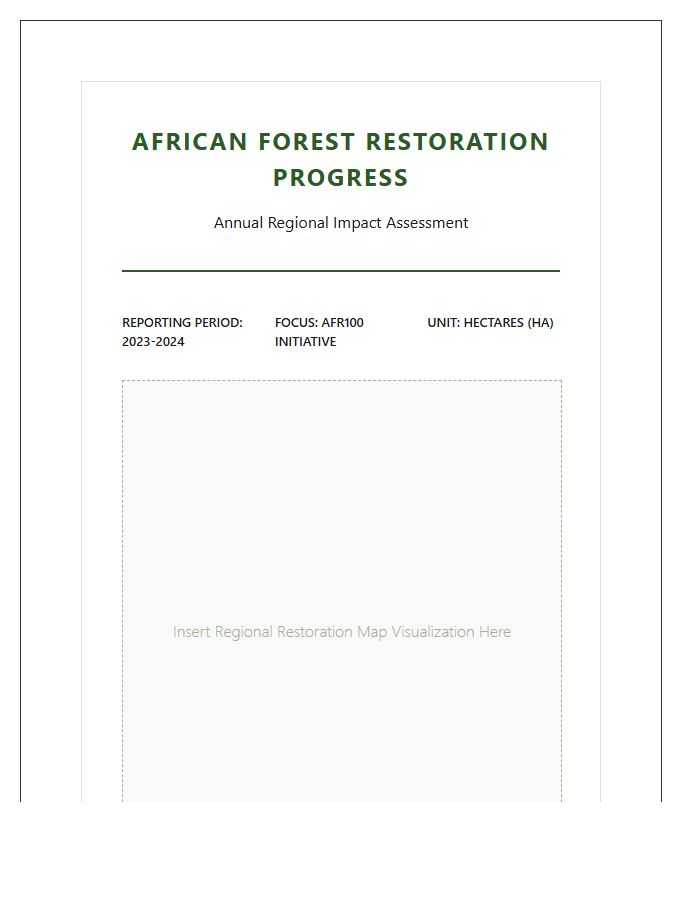 African Forest Restoration Progress Printable Map Chart