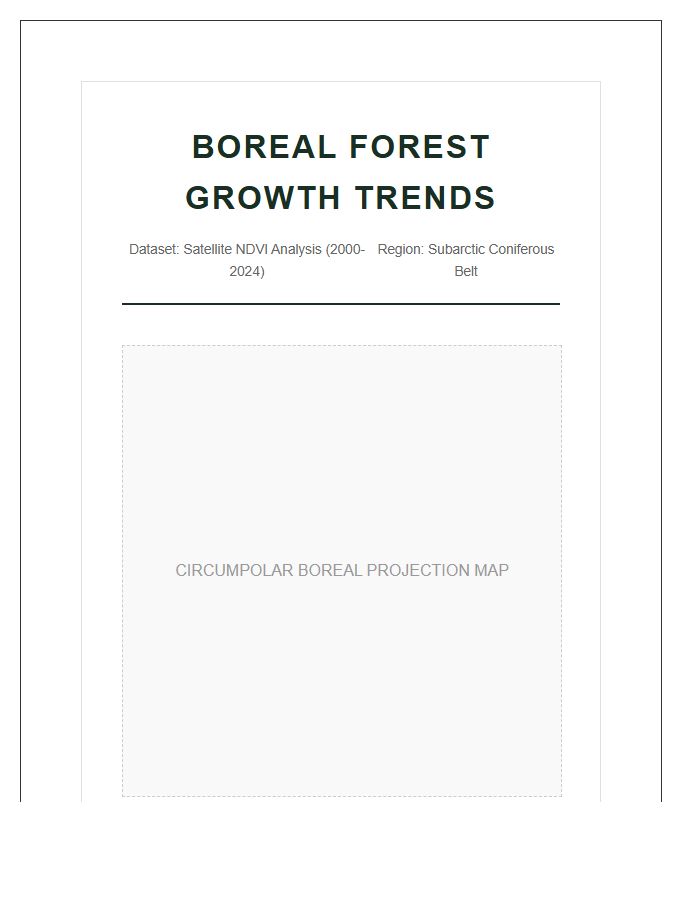 Boreal Forest Growth Trends Printable Map Chart