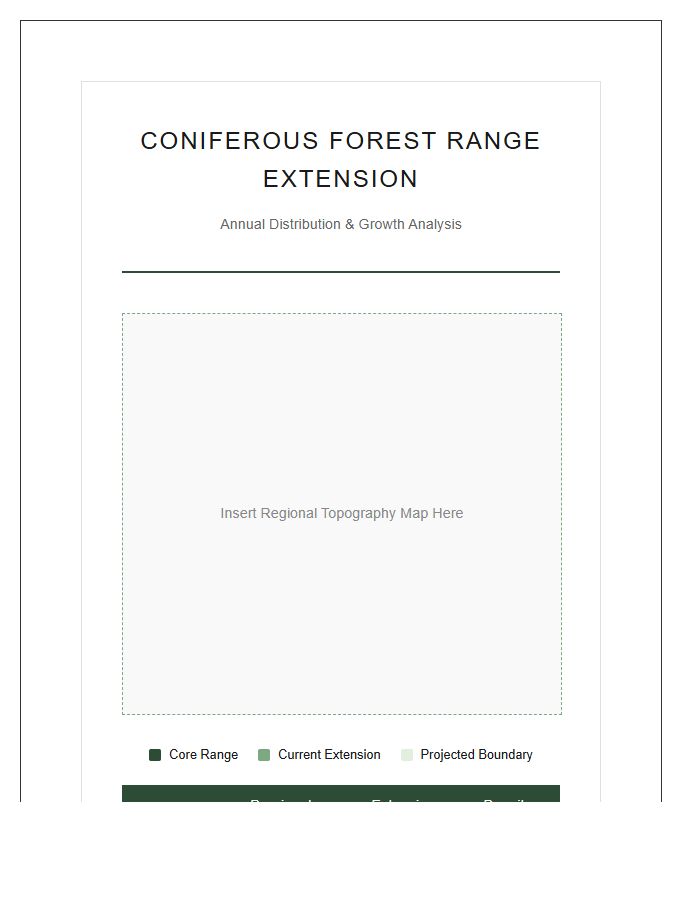 Coniferous Forest Range Extension Printable Map Chart