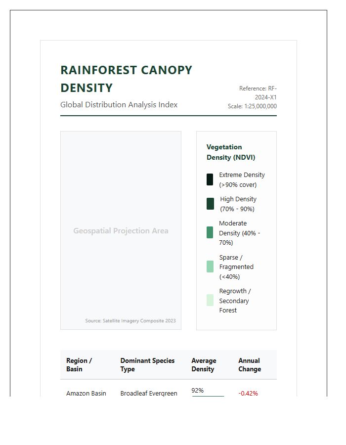 Printable Tropical Rainforest Density Comparison Map Chart