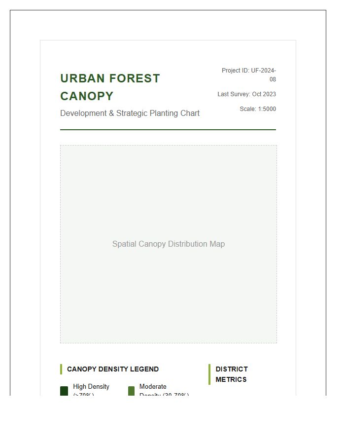 Urban Forest Canopy Development Printable Map Chart