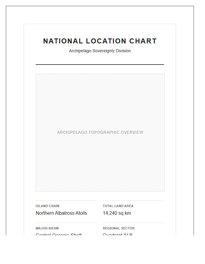 Printable Archipelago Island Nation Location Map Chart