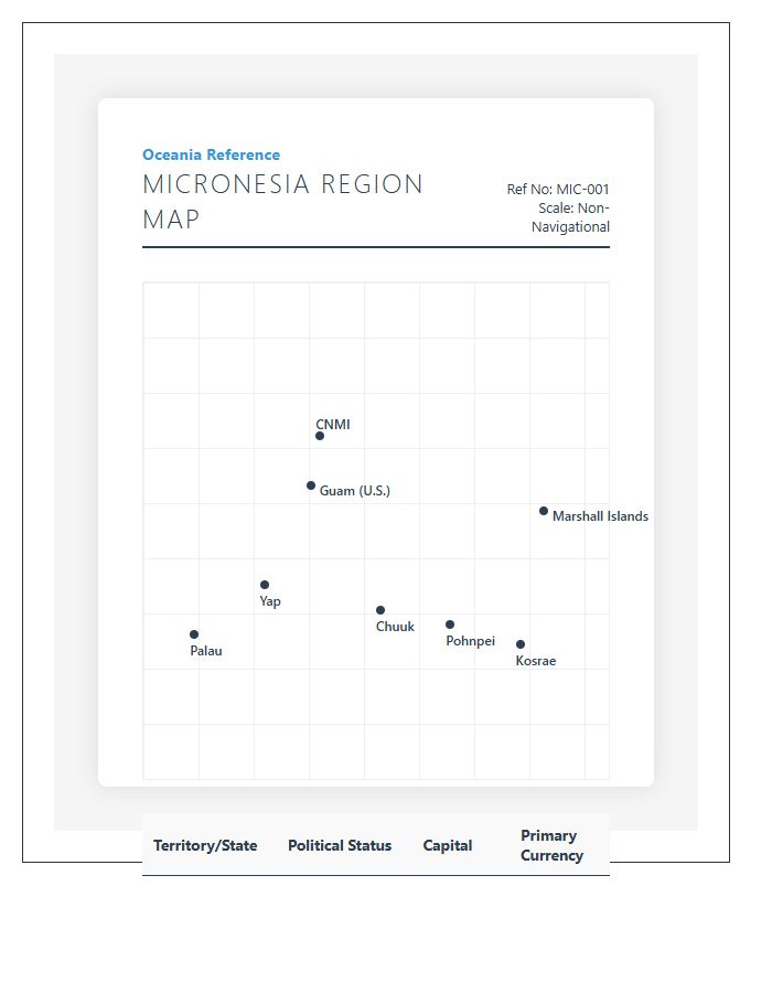 Printable Micronesia Island Nation Location Map Chart
