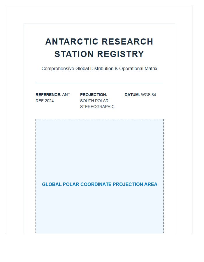 Comprehensive Printable Antarctic Research Station Global Map Chart
