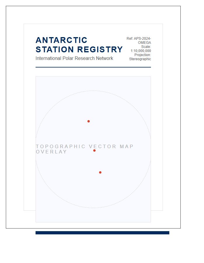 High Resolution Printable Antarctic Research Station Overview Map Chart