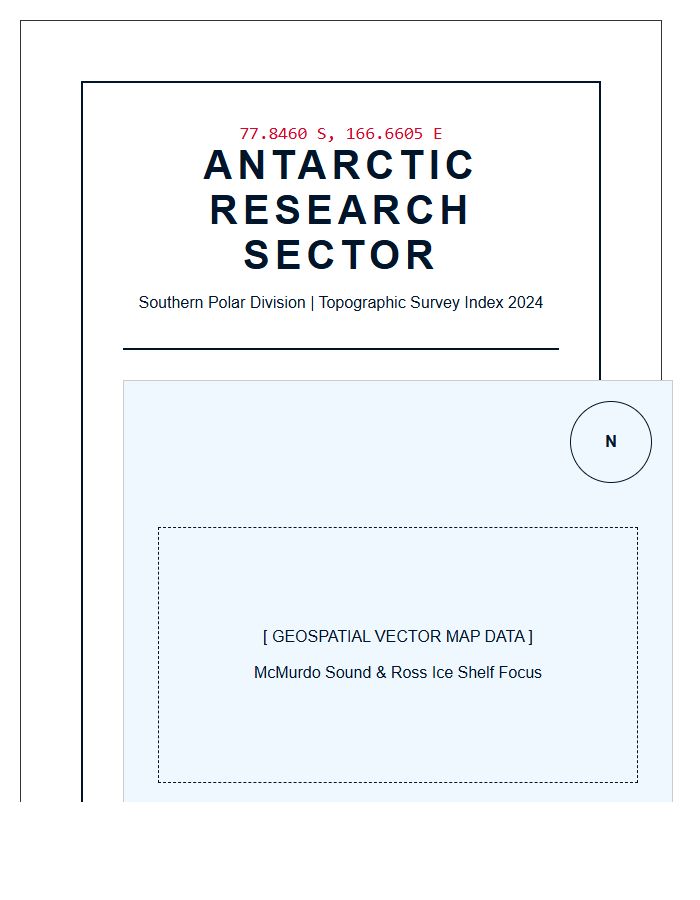 Large Printable Antarctic Research Station Poster Map Chart