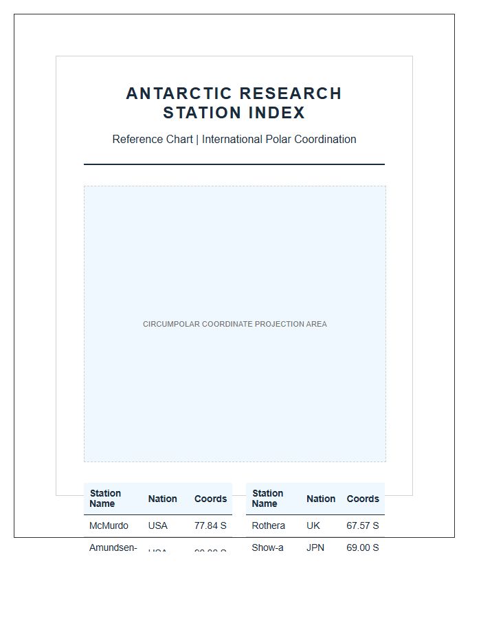 Printable Antarctic Research Station Location Map Chart