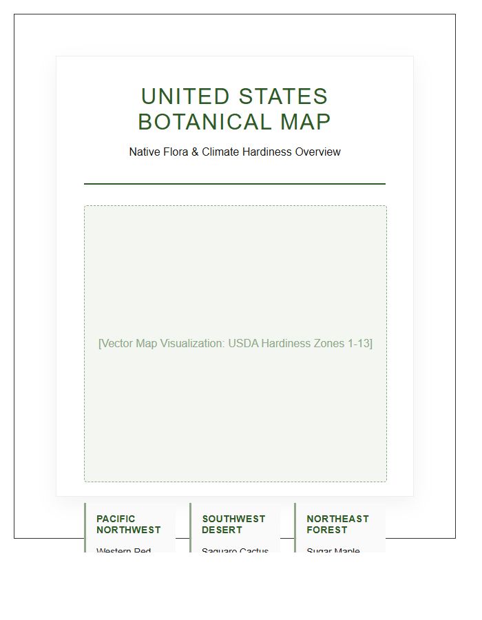 United States Botanical Map Printable Chart