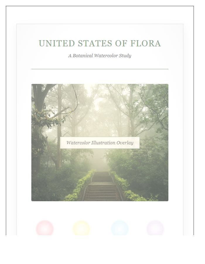 Watercolor Style Printable State Flower Map Chart