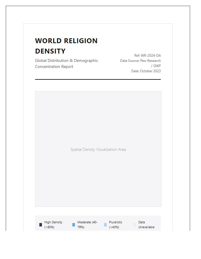 World Religion Density Analysis Map Chart Printable