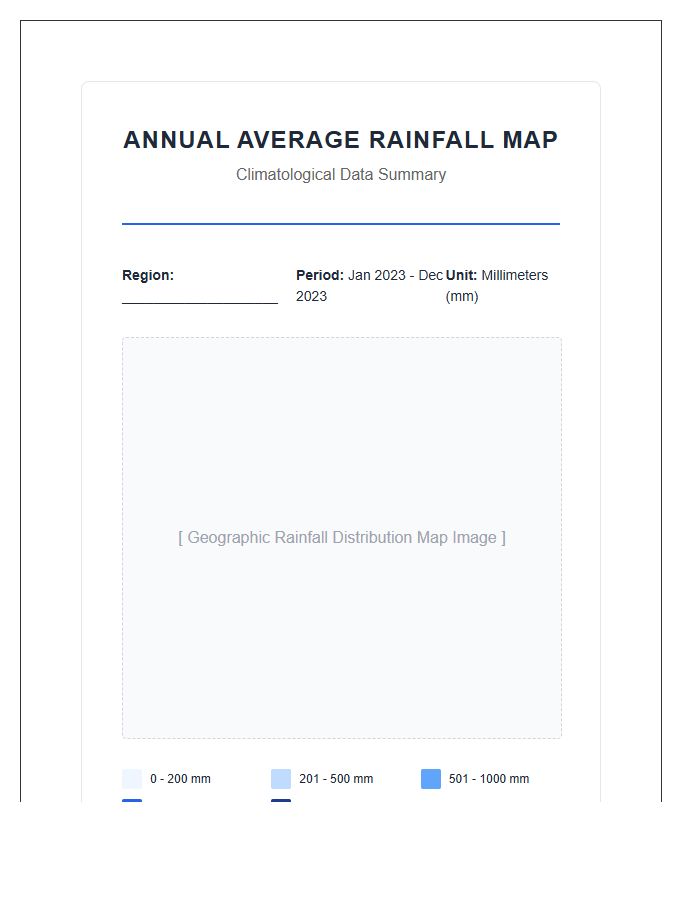 Annual Average Rainfall Map Chart Printable