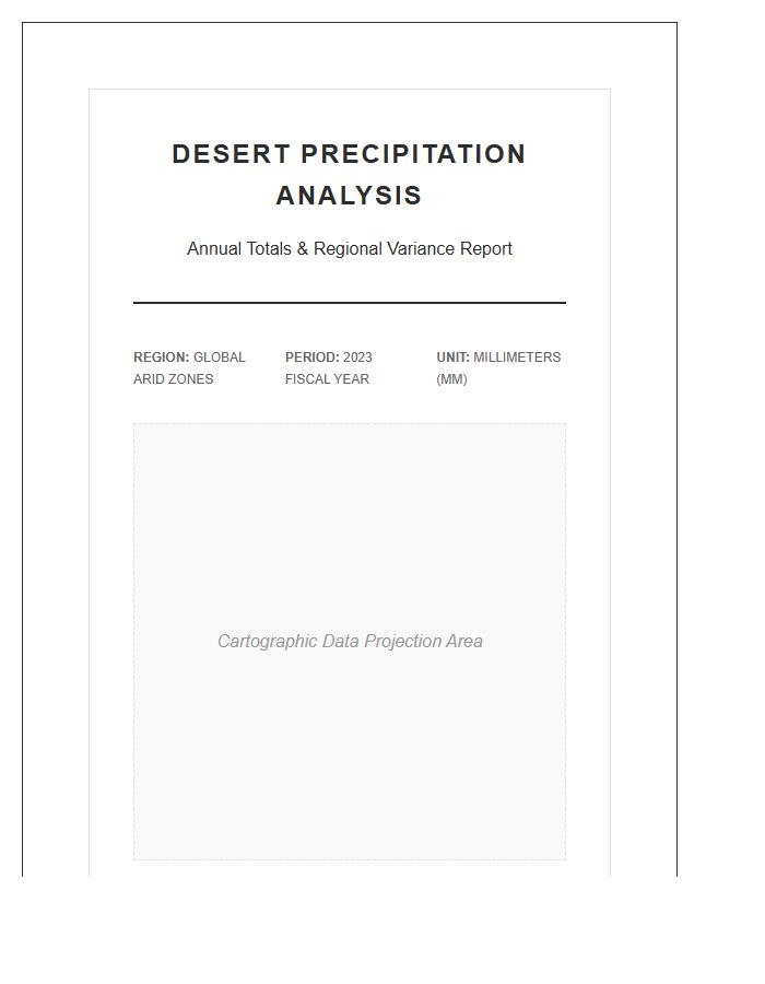 Desert Precipitation Totals Map Chart Printable