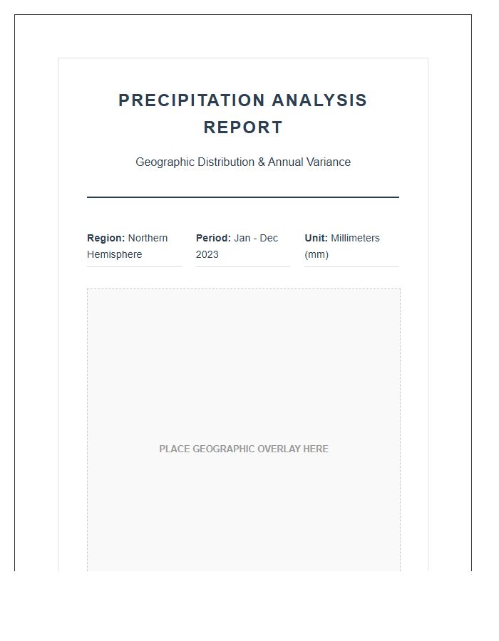 Geographic Precipitation Map Chart Printable