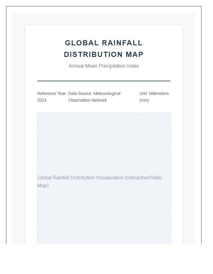 Global Rainfall Distribution Map Chart Printable