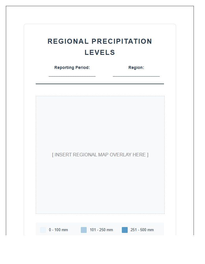 Regional Precipitation Levels Map Chart Printable