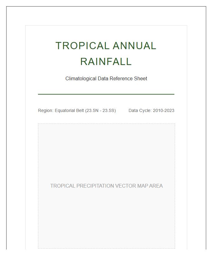 Tropical Average Rainfall Map Chart Printable
