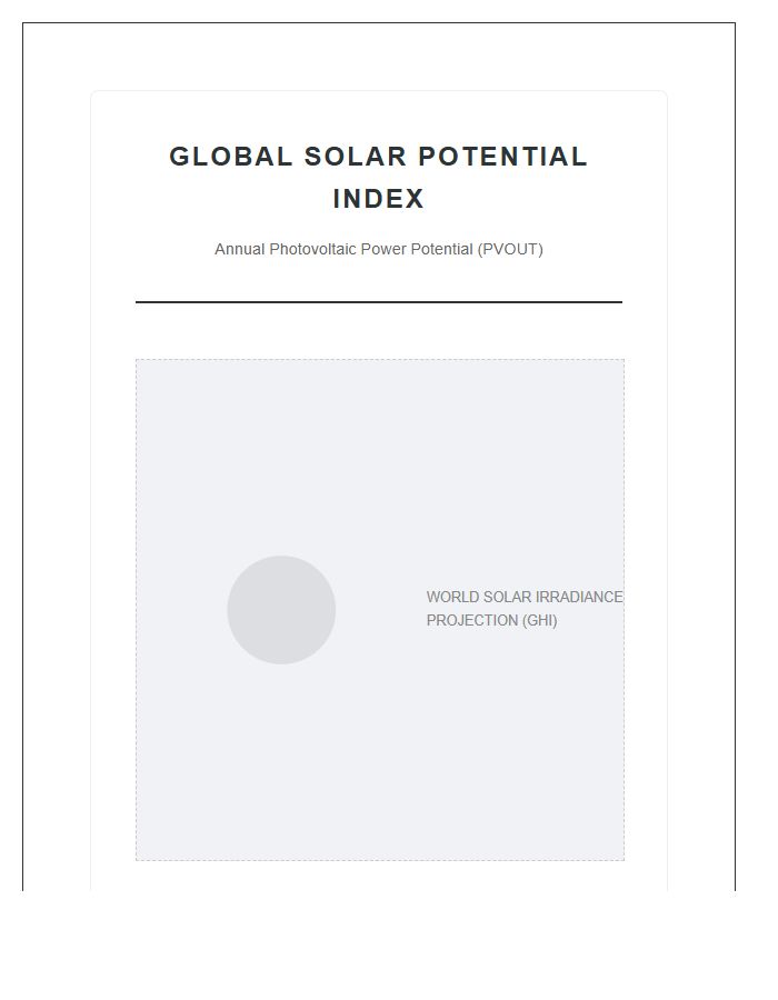 Global Renewable Energy Solar Potential Printable Map Chart