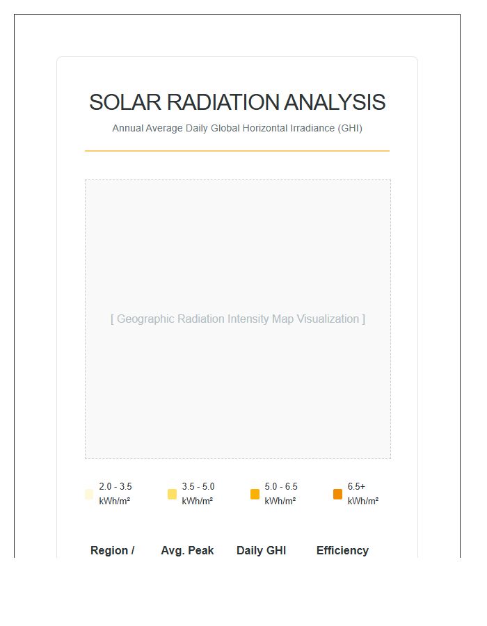 Printable Average Daily Solar Radiation Map Chart