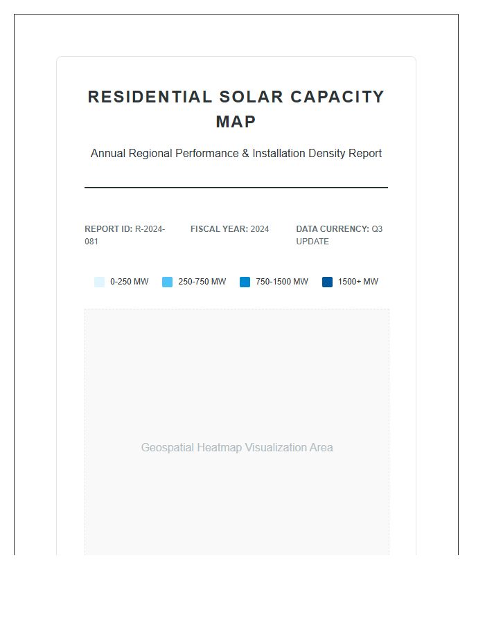Printable Residential Solar Power Capacity Map Chart