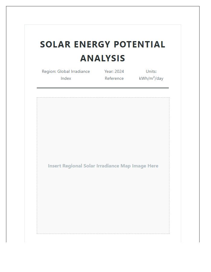 Printable Solar Energy Potential Map Chart For Education