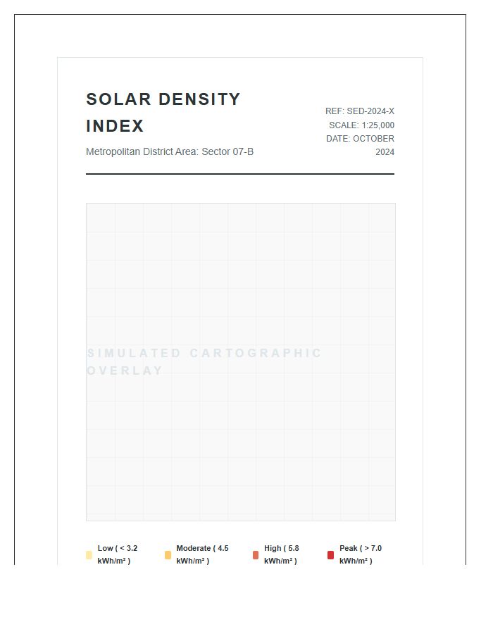 Urban Solar Energy Density Printable Map Chart