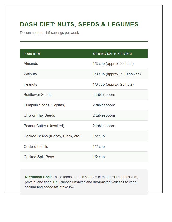 Printable Dash Diet Nuts And Seeds Serving Chart