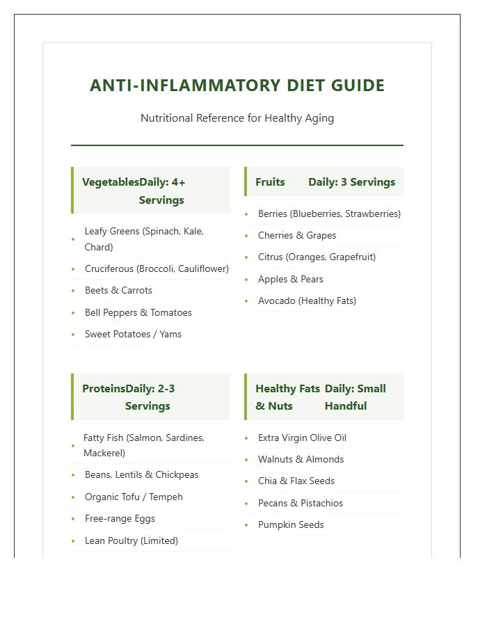 Printable Anti Inflammatory Diet Food Chart For Seniors