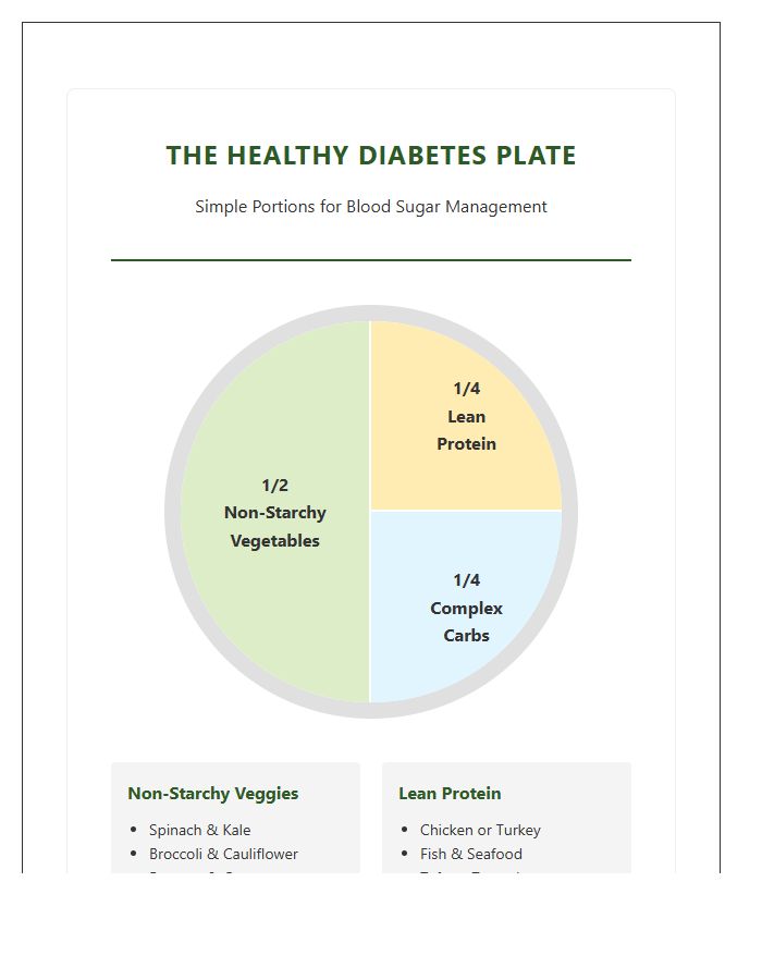 Diabetic Dinner Plate Proportion Printable Chart