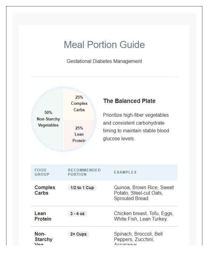 Gestational Diabetes Meal Portion Printable Chart