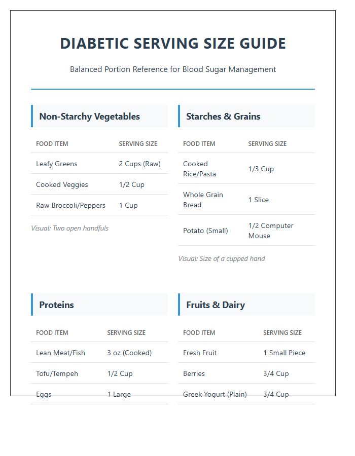 Printable Diabetic Nutrition Serving Size Chart