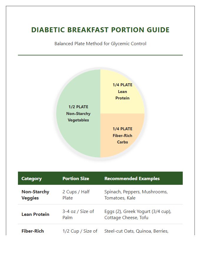 Printable Healthy Diabetic Breakfast Portion Chart
