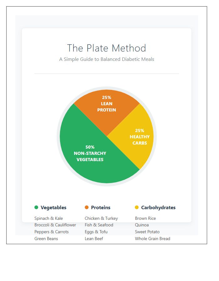 Printable Visual Diabetic Portion Control Chart