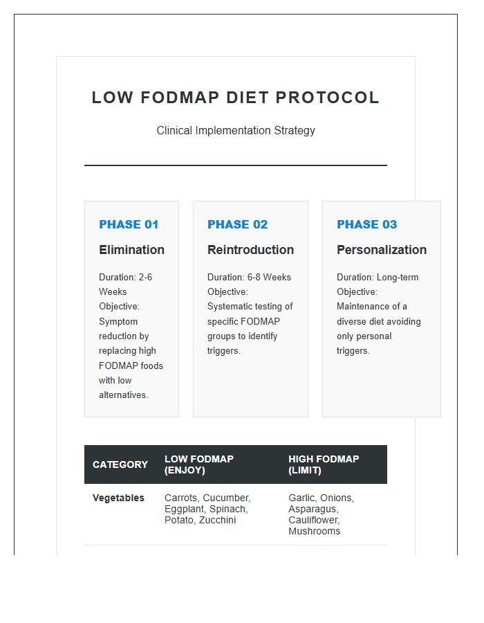 Printable Professional Low Fodmap Diet Phase Chart