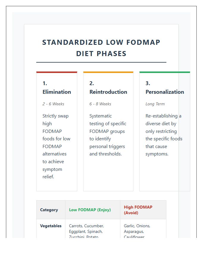 Printable Standardized Low Fodmap Diet Phase Chart