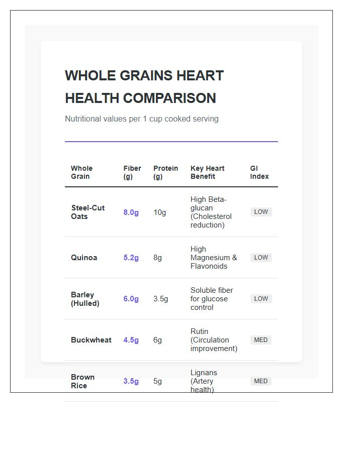 Whole Grains Comparison For Heart Printable Chart