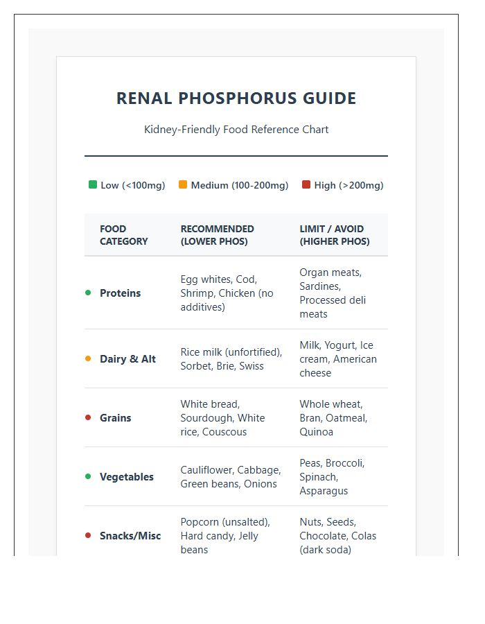 Printable Renal Phosphorus Content Food Chart