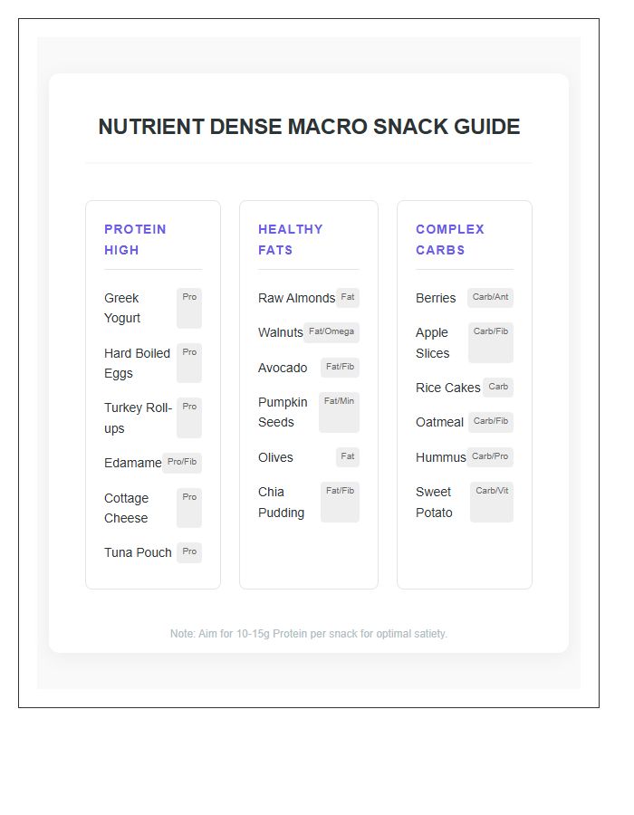 Nutrient Dense Macro Snack Guide Printable Chart