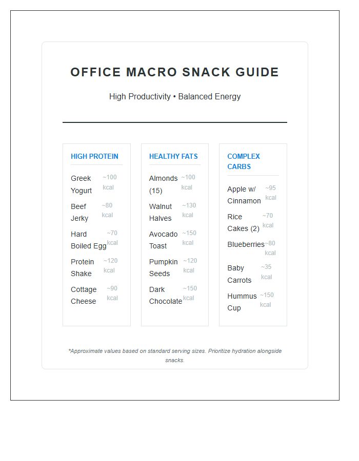 Office Friendly Macro Snack Guide Printable Chart